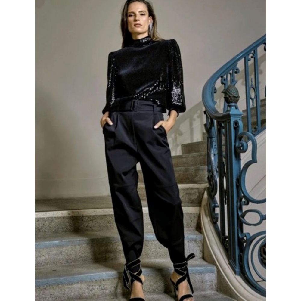 A.L.C. Black Sequin Top